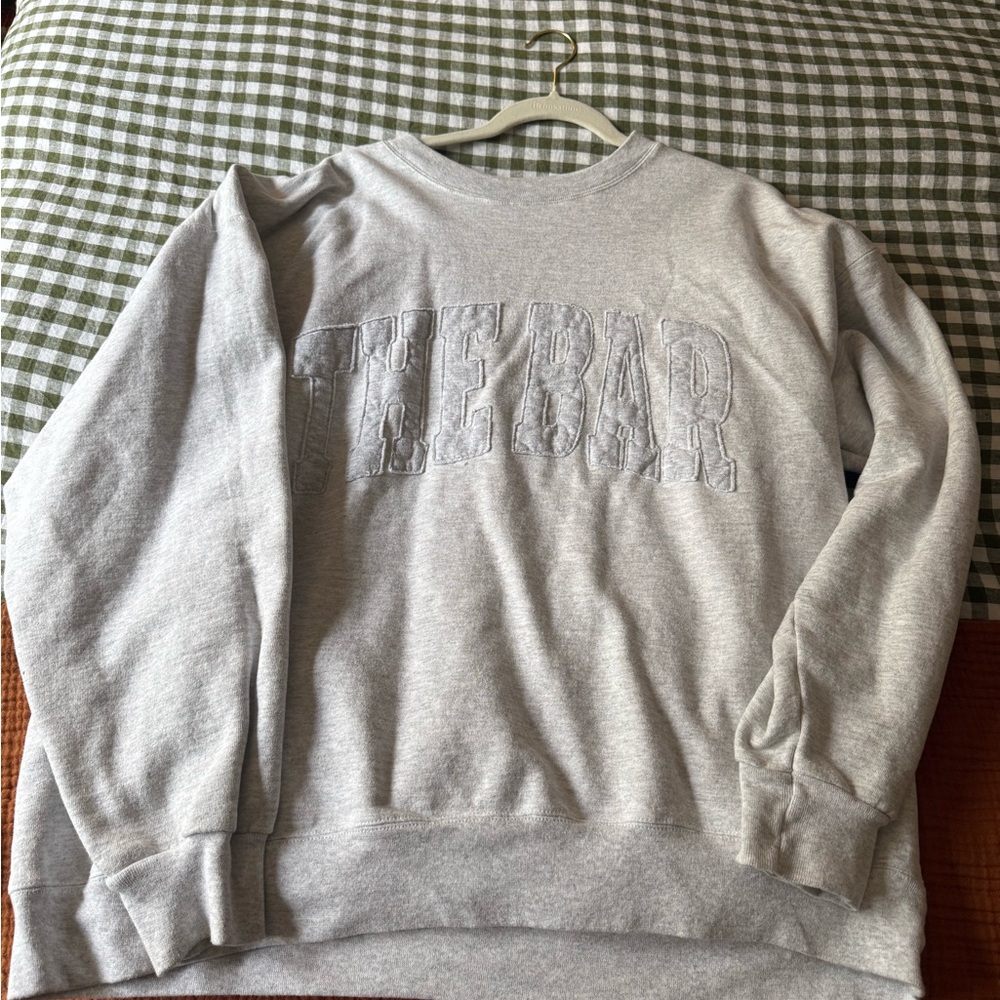 The Bar Light Gray Crewneck Sweater